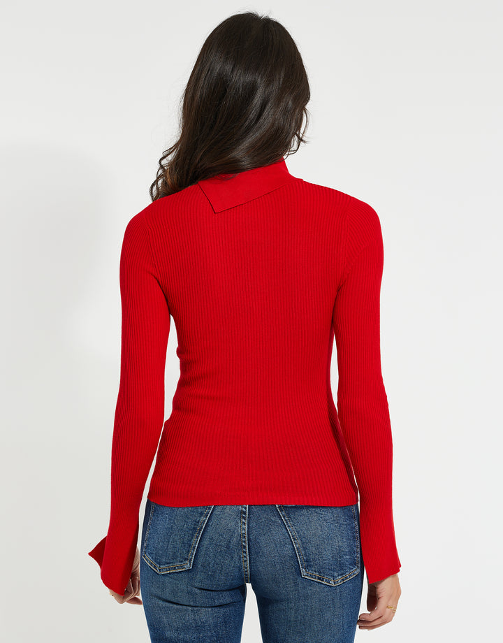 Red Roll Neck Jumper