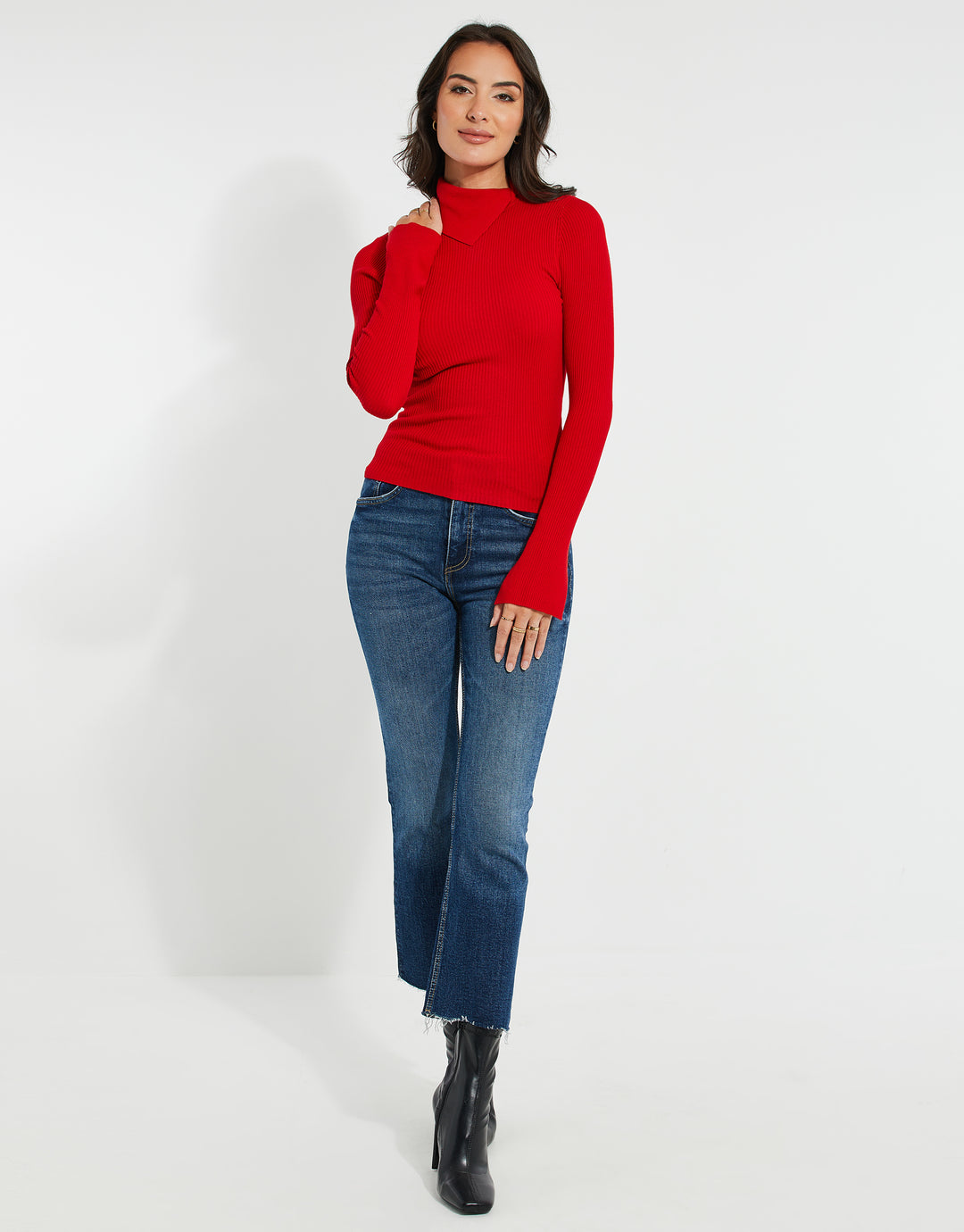 Red Roll Neck Jumper