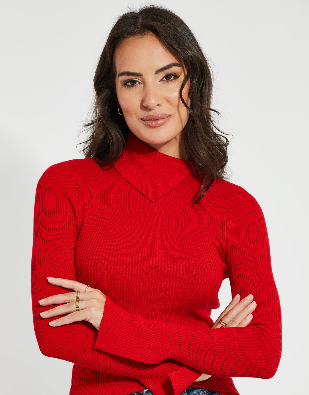 Red Roll Neck Jumper