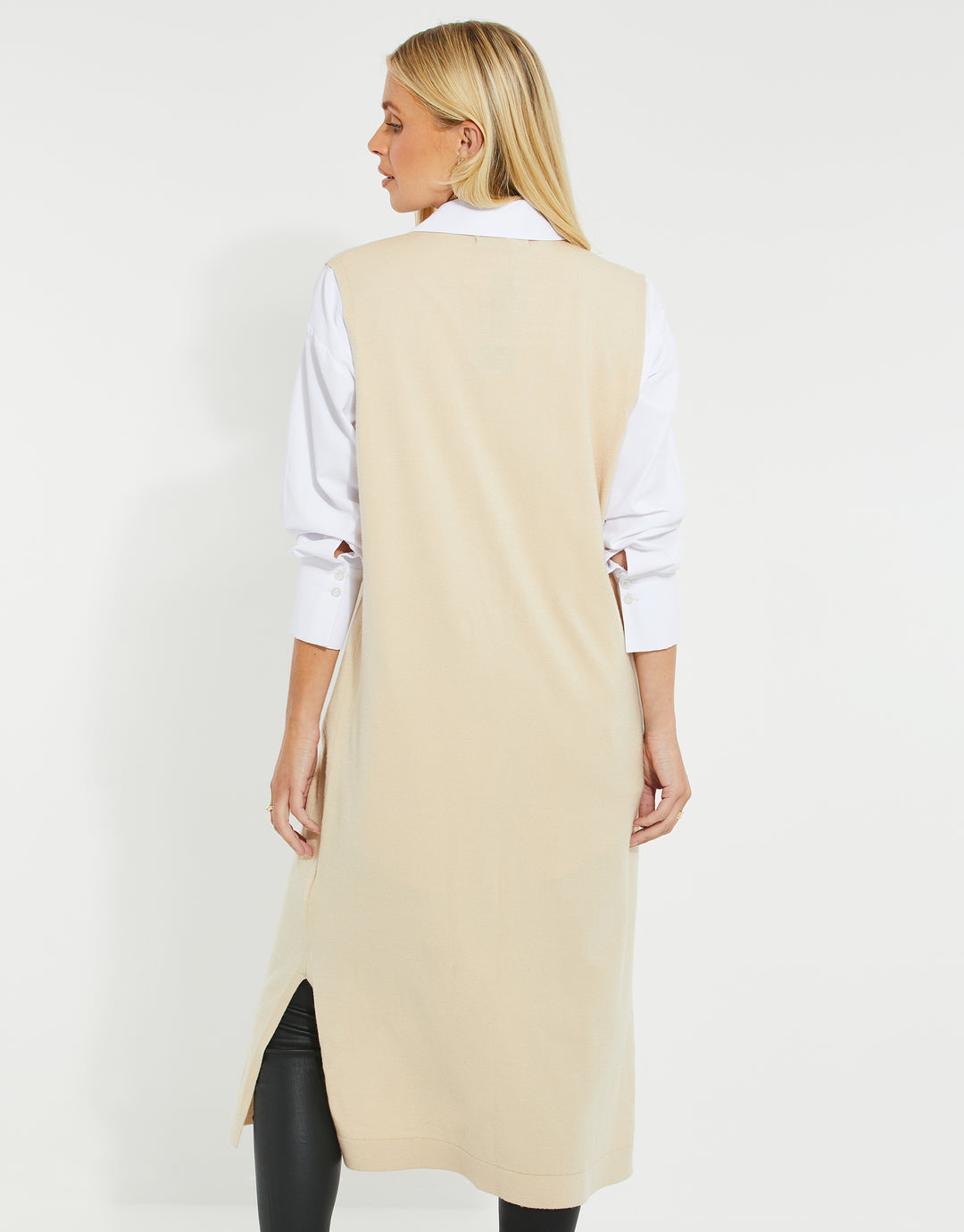 Threadbare Women's Stone Button Down Sleeveless Ladies' Knitted