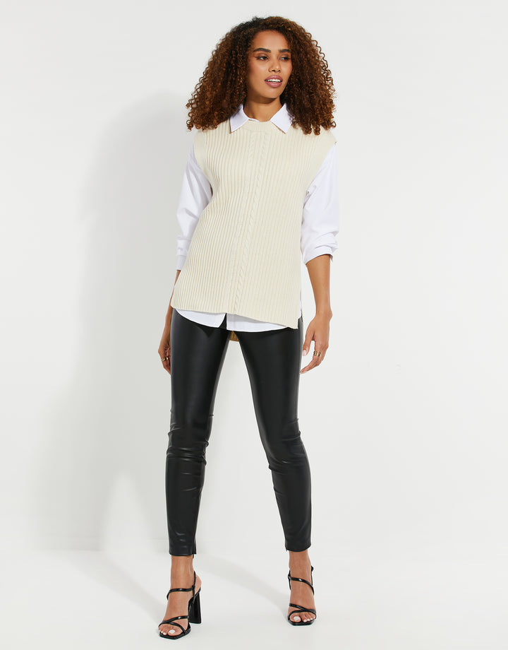 Stone Cable Knit Vest