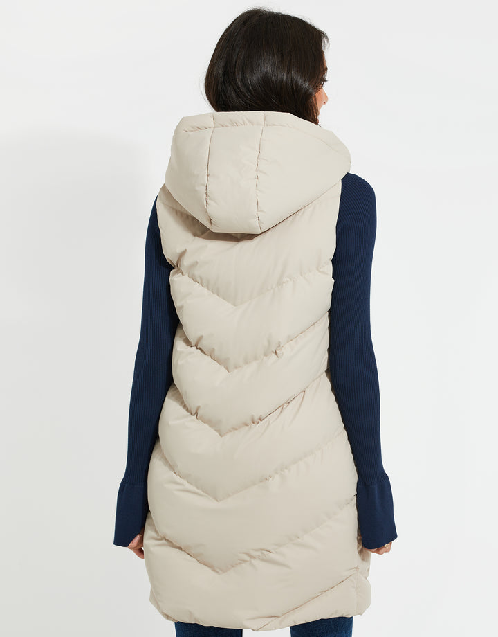 Stone Longline Padded Gilet