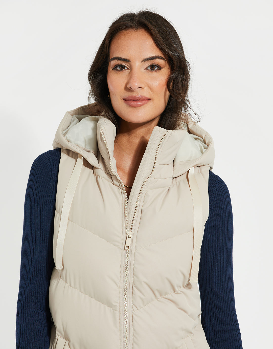 Stone Longline Padded Gilet