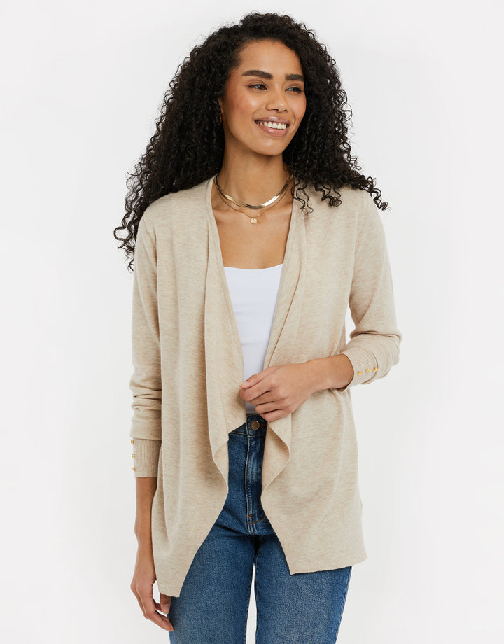 Stone Waterfall Edge Cardigan