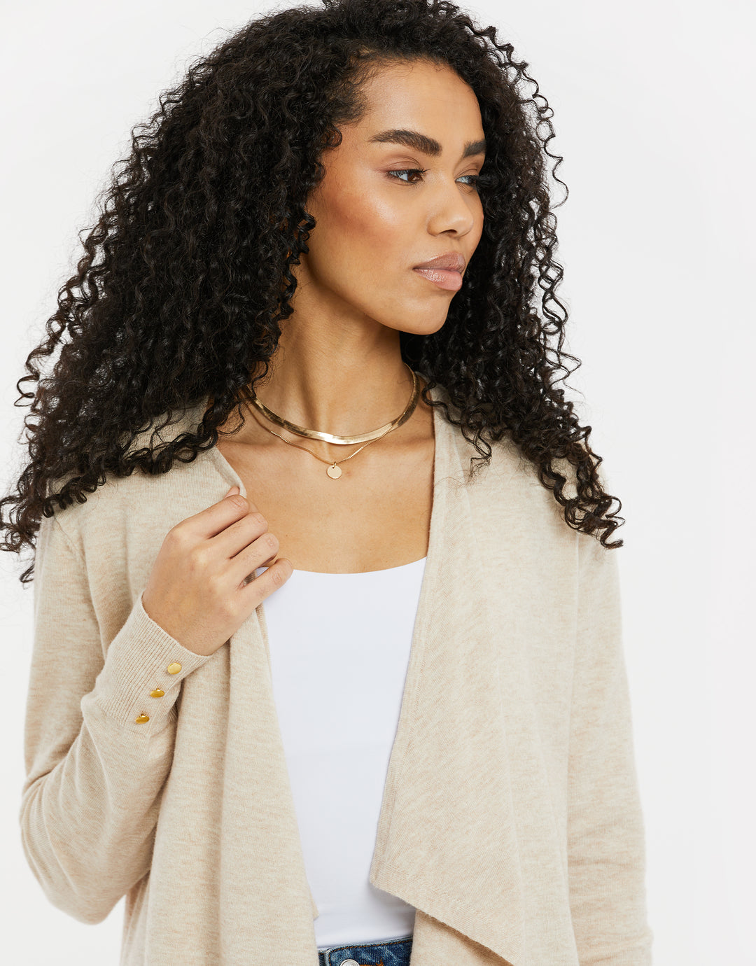 Stone Waterfall Edge Cardigan