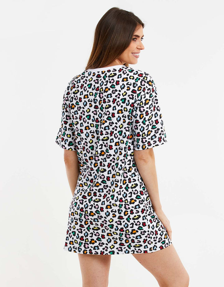 White Animal Print Night Dress