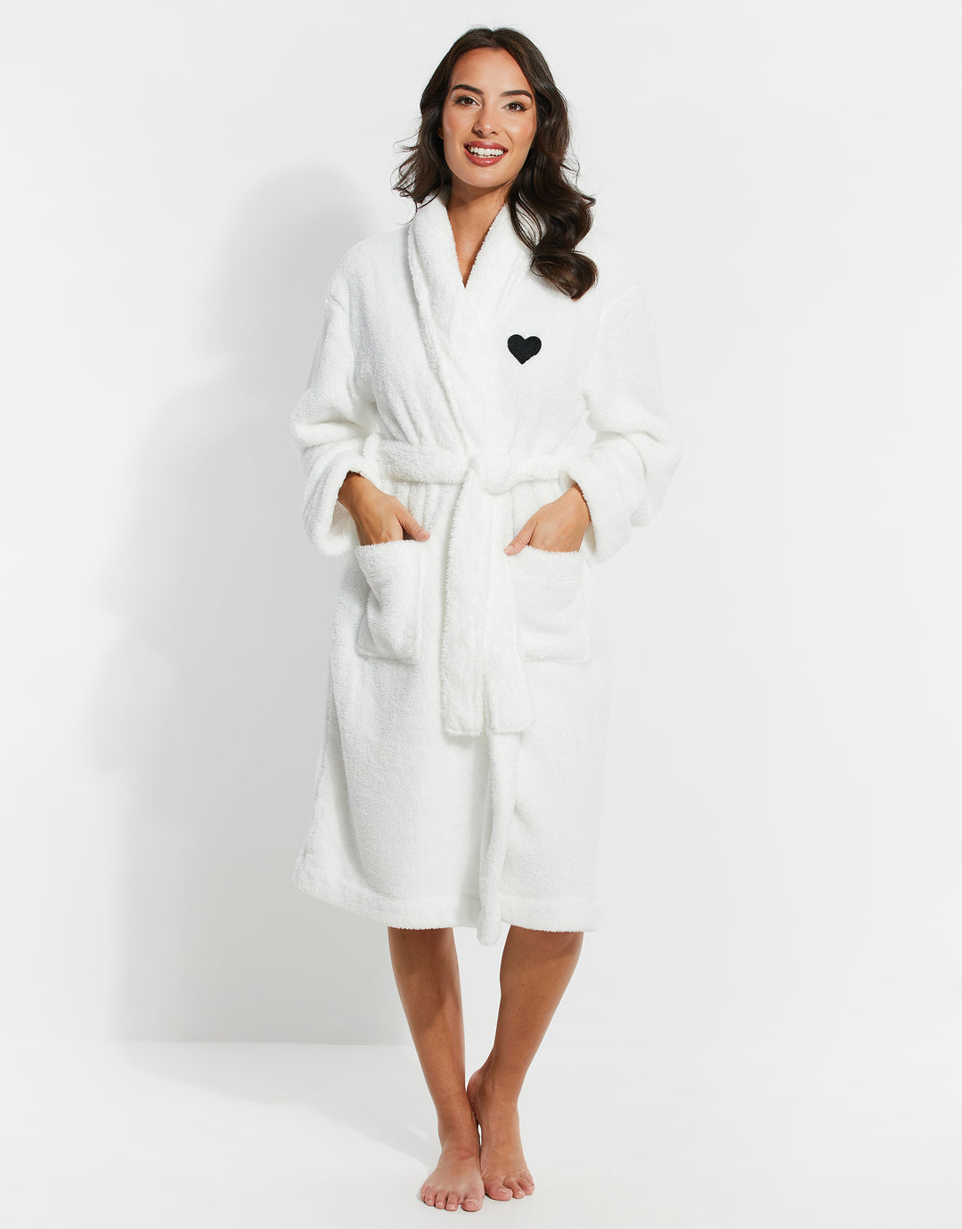 Threadbare Women's White Dressing Gown Ladies' Nightwear Robe Threadbare Women's White Dressing Gown Ladies' Nightwear Robe