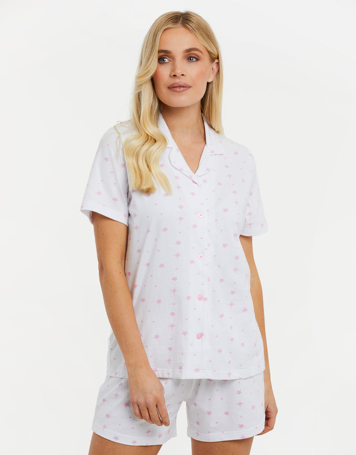 White Star Print Short Pyjamas (2-Piece Set)