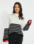 White Striped Wide Cuffed Jumper
